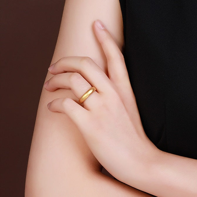 24K Solid Gold Band Ring