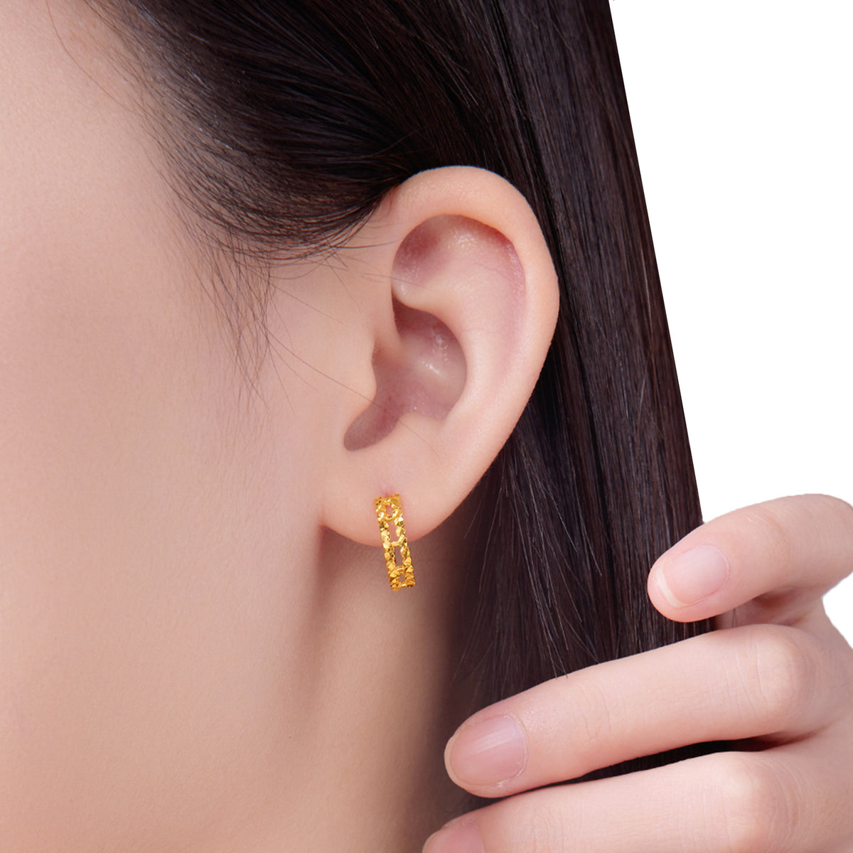 24K Gold Star‑Burst Hoop Earrings