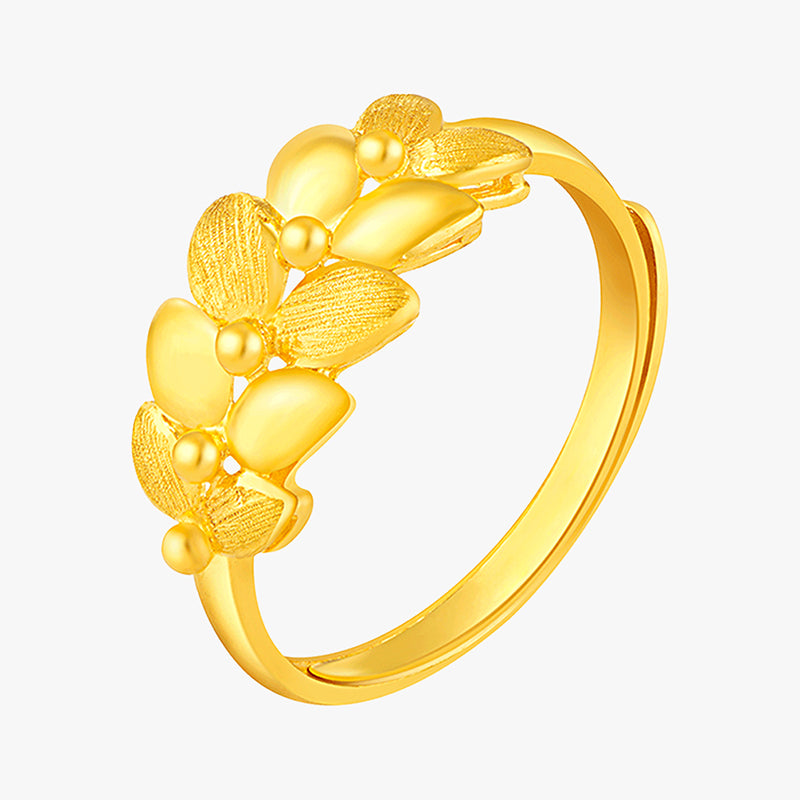 24K Pure Gold Wheat Ear Ring