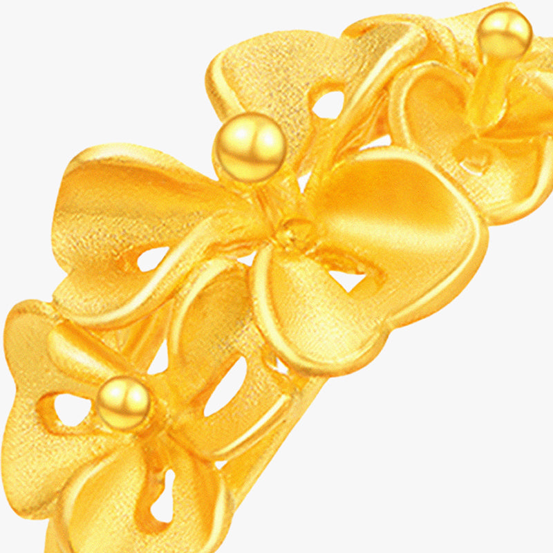 24K Pure Gold Floral Ring
