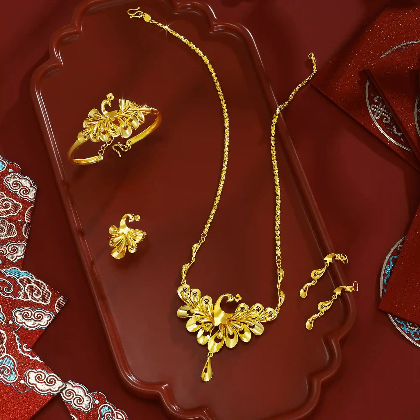 24K Gold Phoenix Pendant Necklace
