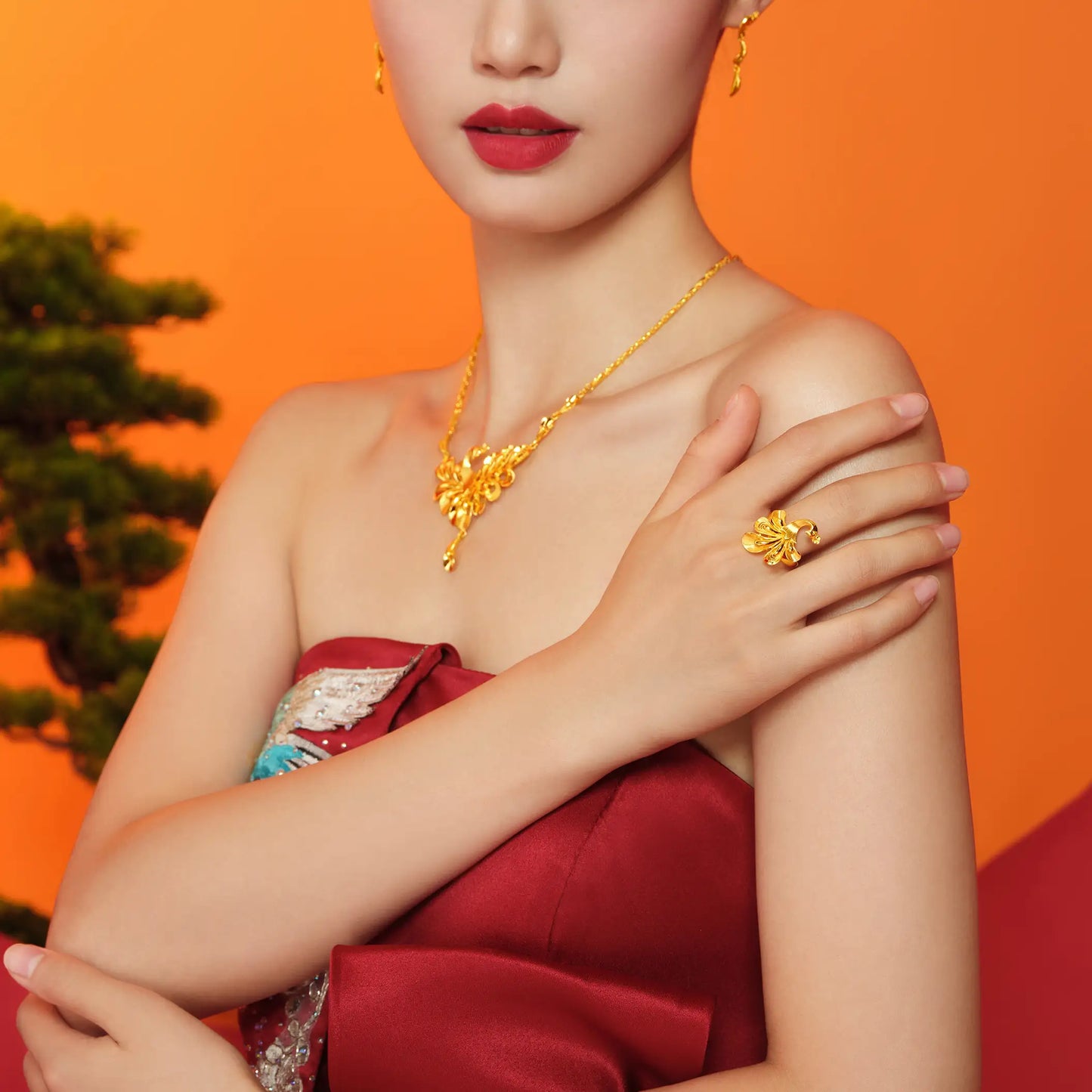 24K Gold Imperial Phoenix Bridal Ring