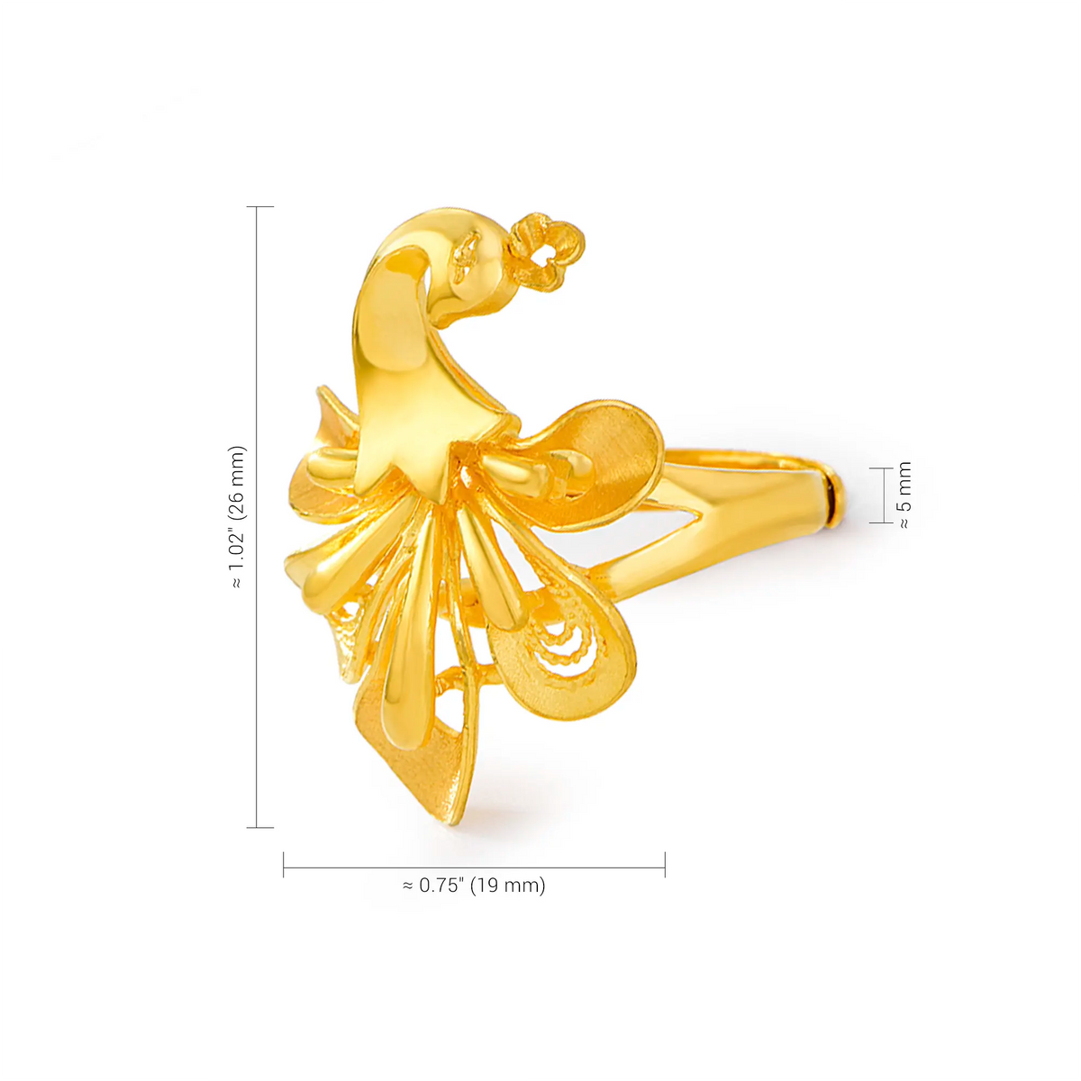 24K Gold Imperial Phoenix Bridal Ring