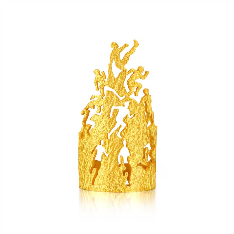 24k Solid Gold Torch Fire Ring
