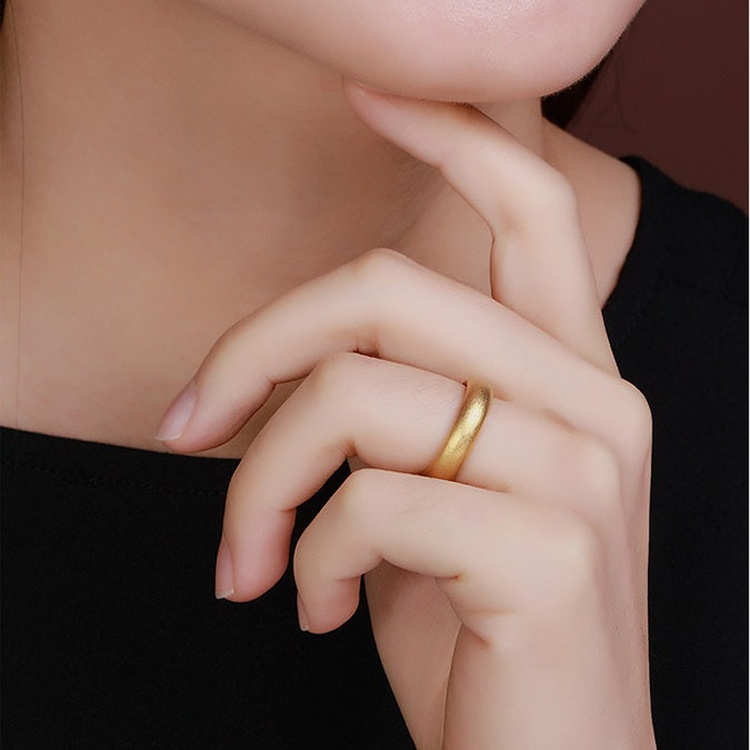 24K Solid Gold Band Ring