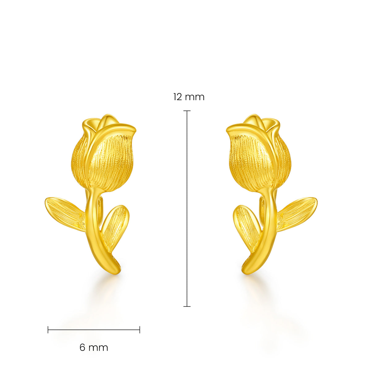 24K Gold Tulip Hook Earrings