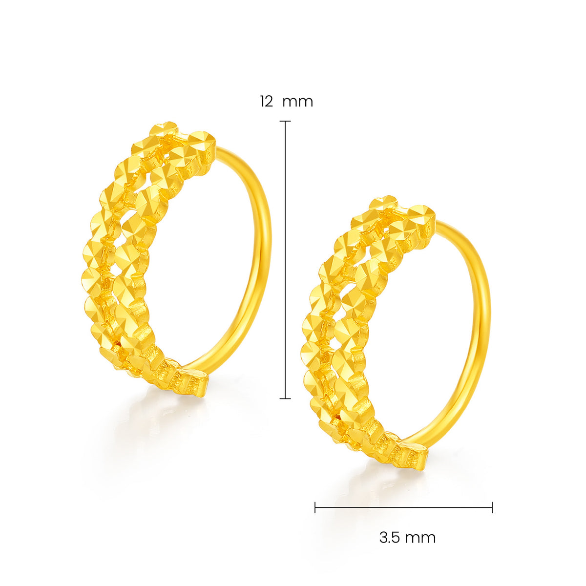 24K Gold Star‑Burst Hoop Earrings