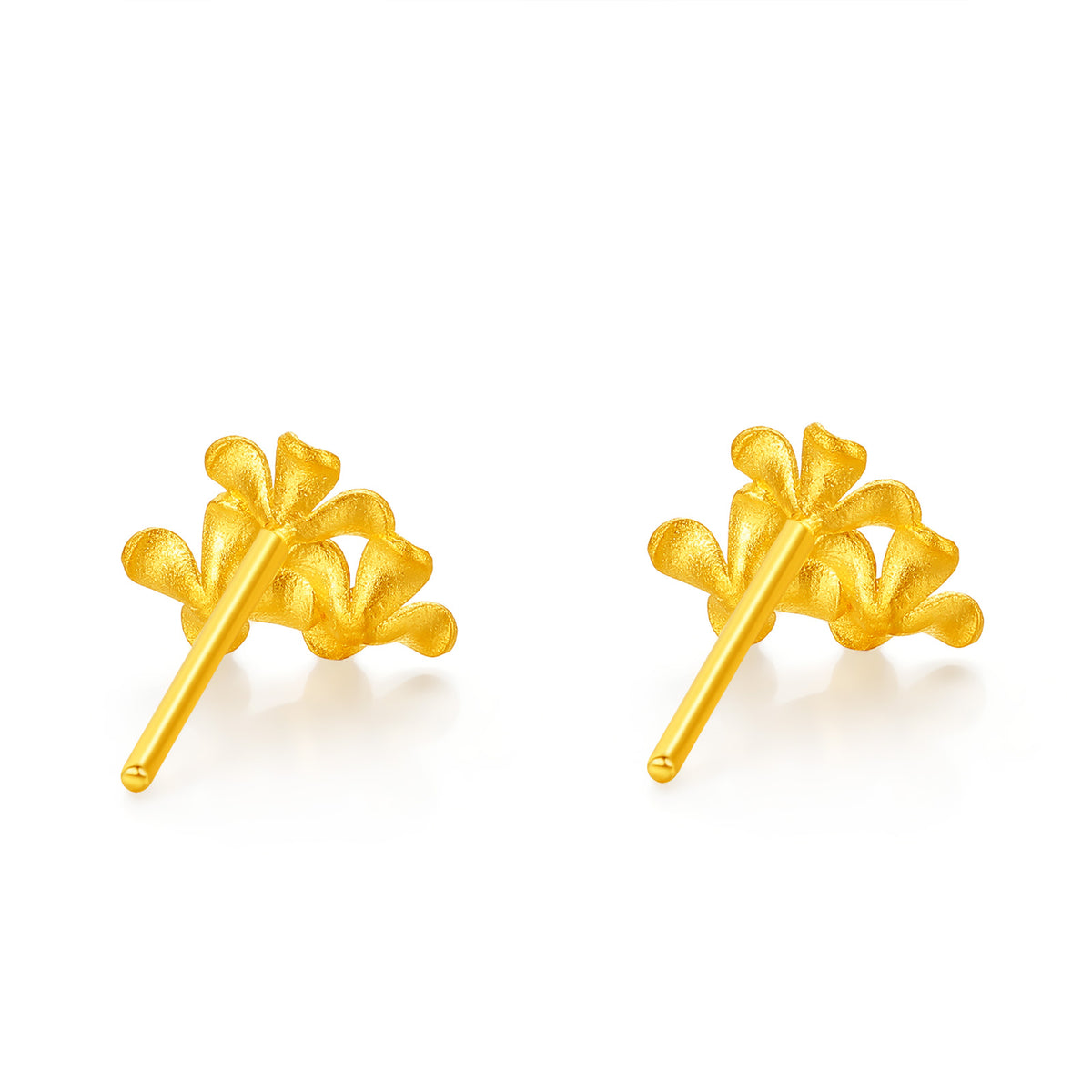 24K Gold Flower Stud Earrings