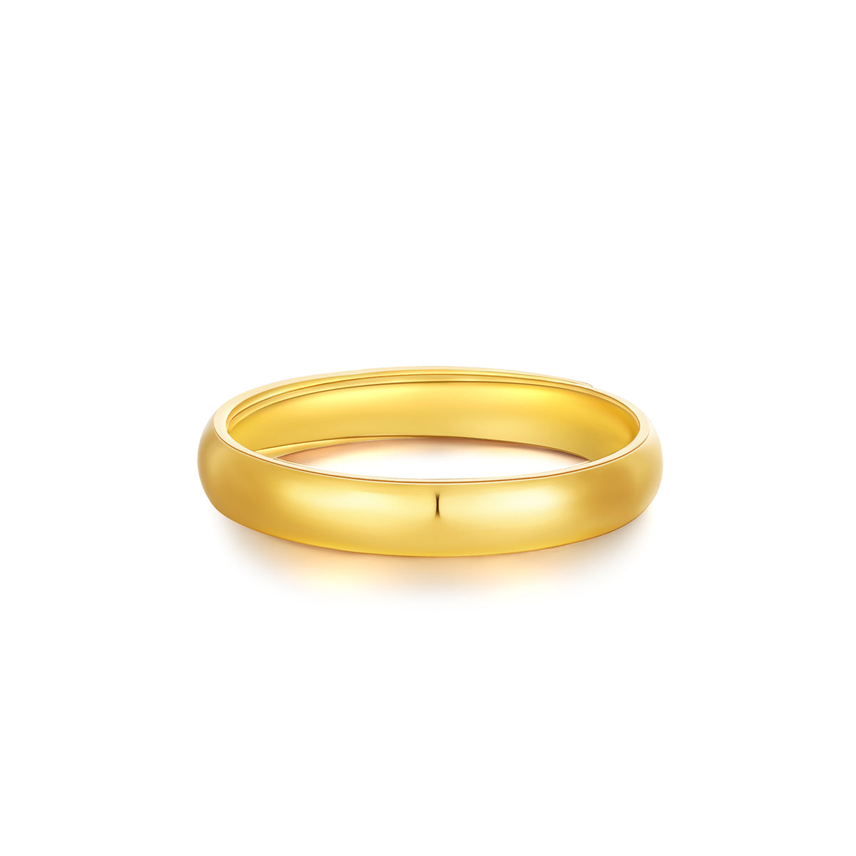 24K Gold Polished Plain Adjustable Band Ring