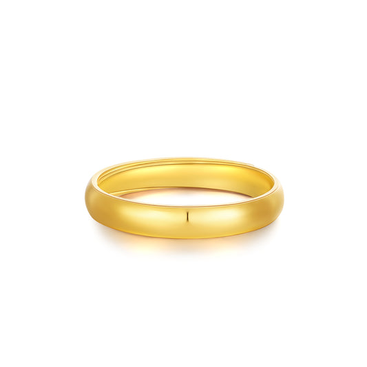 24K Gold Polished Plain Adjustable Band Ring