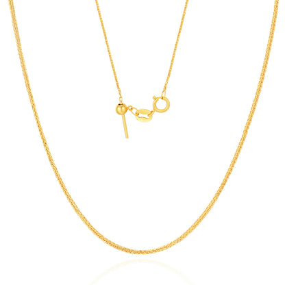 18K Gold Necklace for Women - 18“ Chopin Chain, 1.09g, 0.49mm Thin & Light, Perfect for Weddings, Engagements, Birthdays,Beautiful Pendant