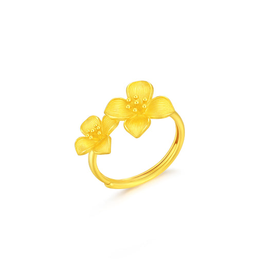 24K Gold Lilac Adjustable Ring