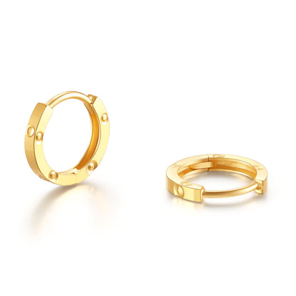 18K Gold Double Hoop Earrings for Women - Chic, Versatile, and Minimalist Design with 10mm Diameter