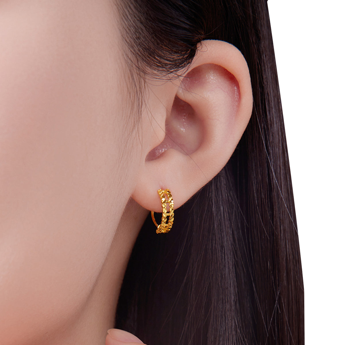 24K Gold Star‑Burst Hoop Earrings