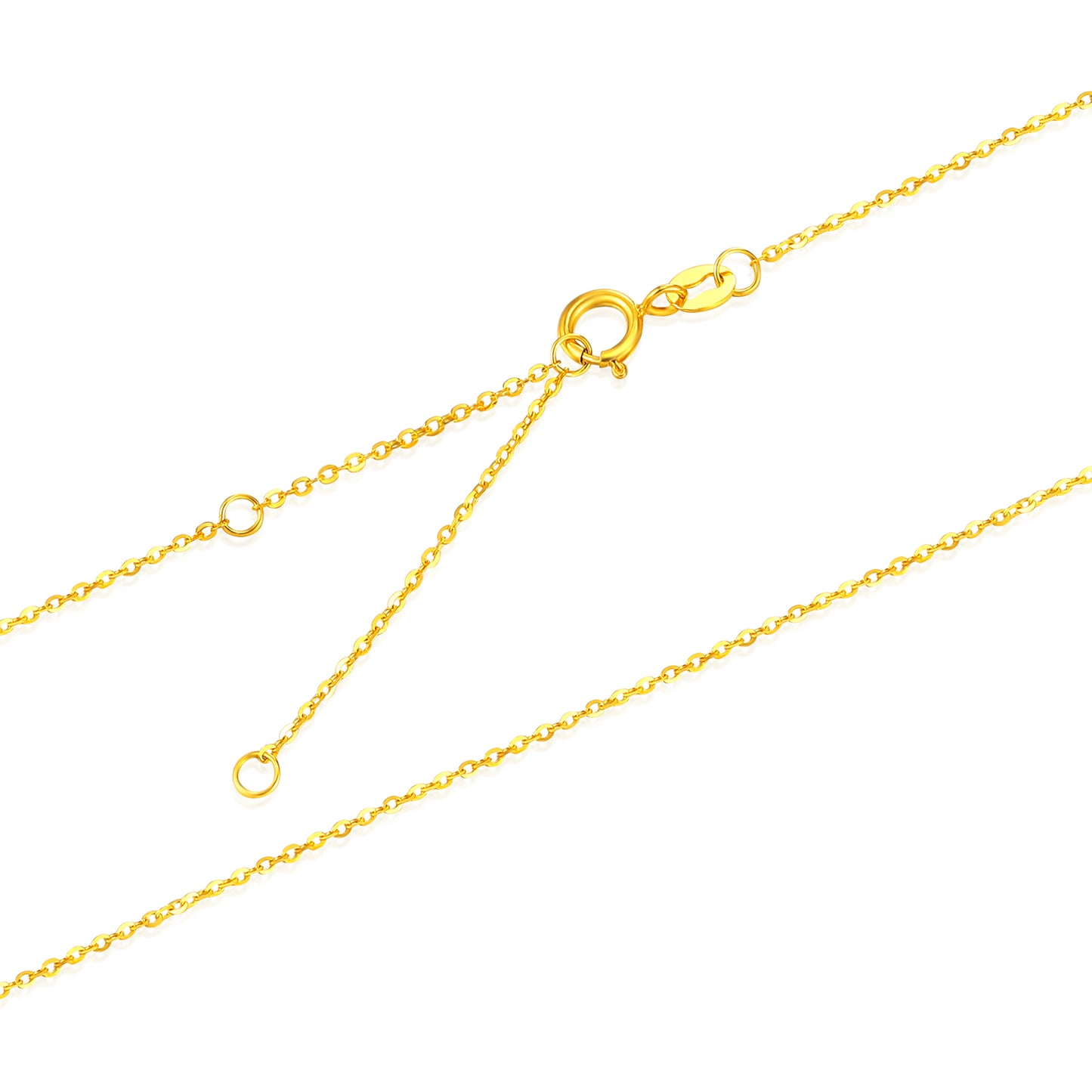 18K YELLOW GOLD O-Chain Necklace for Women,Fashion Jewelry,0.83g,17in,0.38MM,Extremely Thin Necklace for Wife Valentines Day Gift Girlfriend,Daughter Mom Mothers Day,Birthday