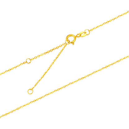 18K YELLOW GOLD O-Chain Necklace for Women,Fashion Jewelry,0.83g,17in,0.38MM,Extremely Thin Necklace for Wife Valentines Day Gift Girlfriend,Daughter Mom Mothers Day,Birthday