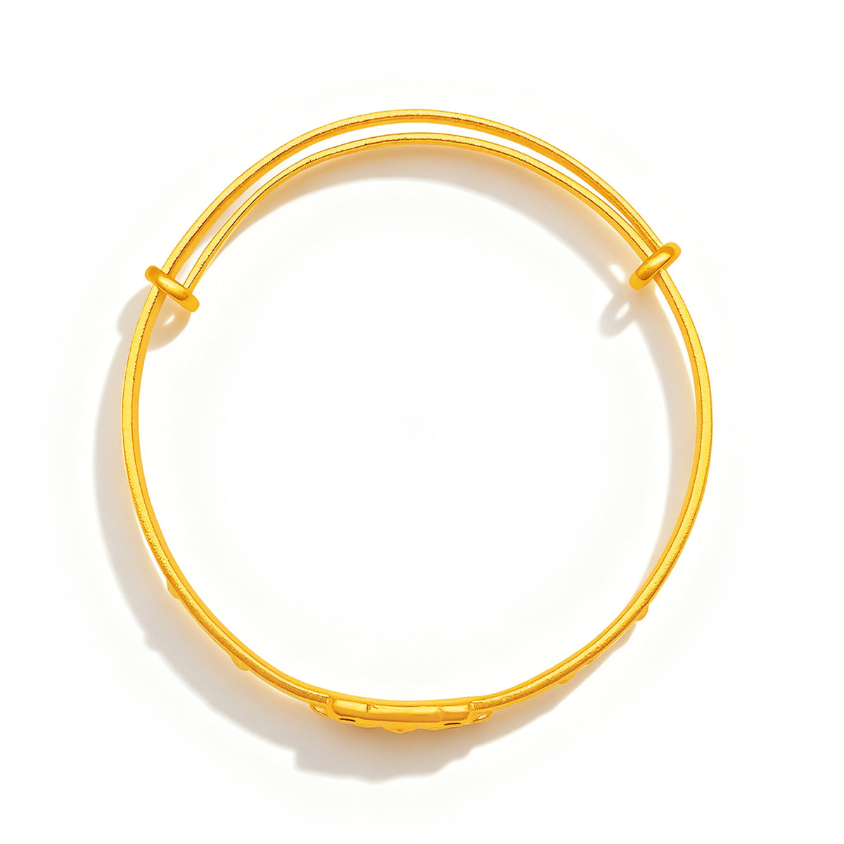 24K solid‑gold adjustable teddy‑bear bangle