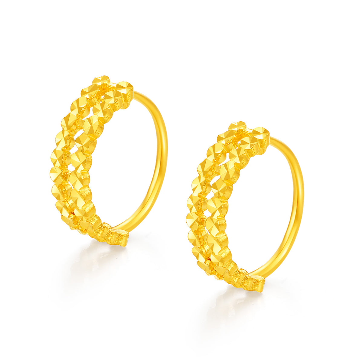 24K Gold Star‑Burst Hoop Earrings