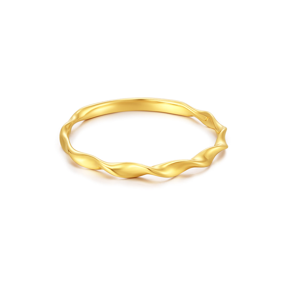 Timeless 18K Gold Mobius Strip Ring - A Symbolic Wave Design Band for Women as a Thoughtful Gift