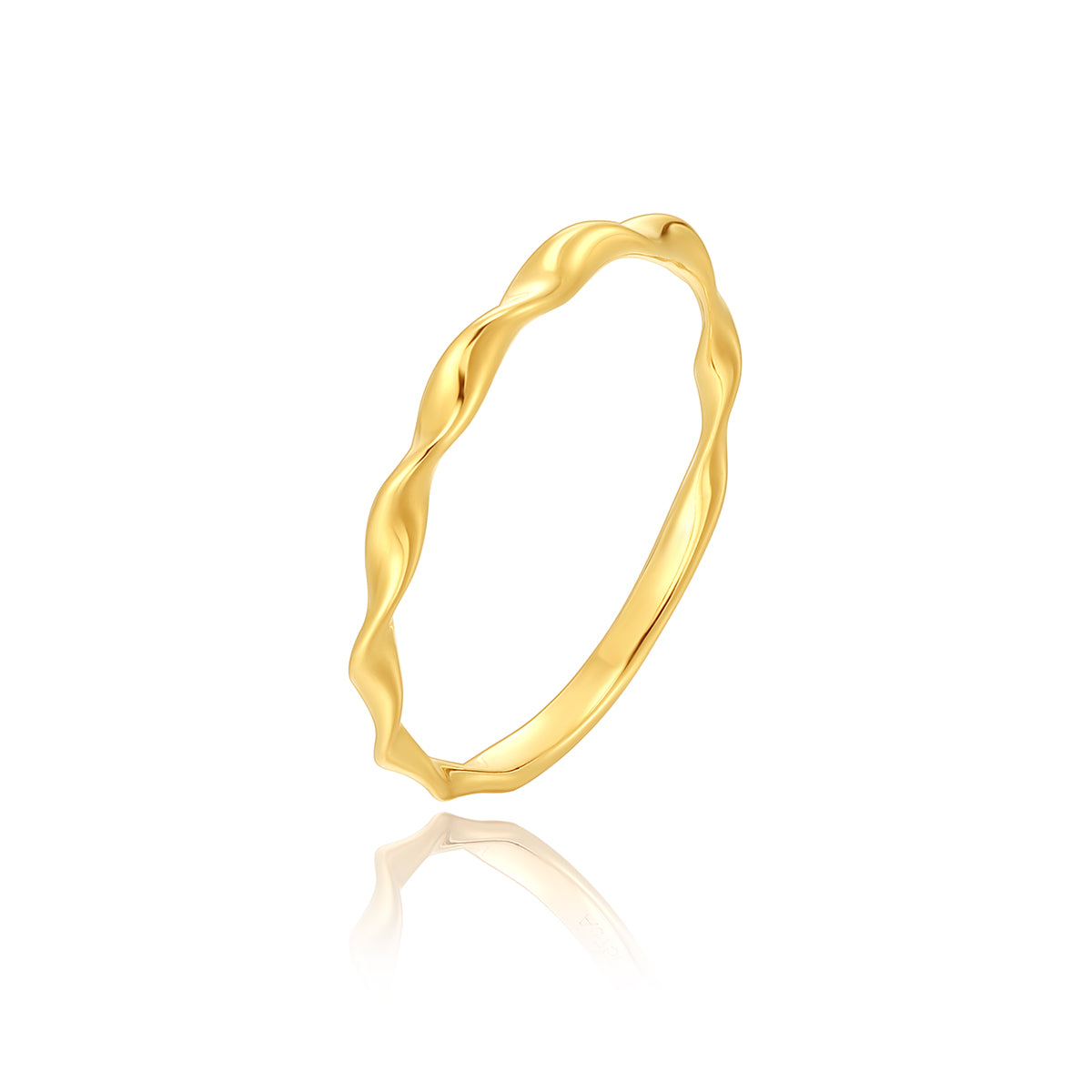 Timeless 18K Gold Mobius Strip Ring - A Symbolic Wave Design Band for Women as a Thoughtful Gift