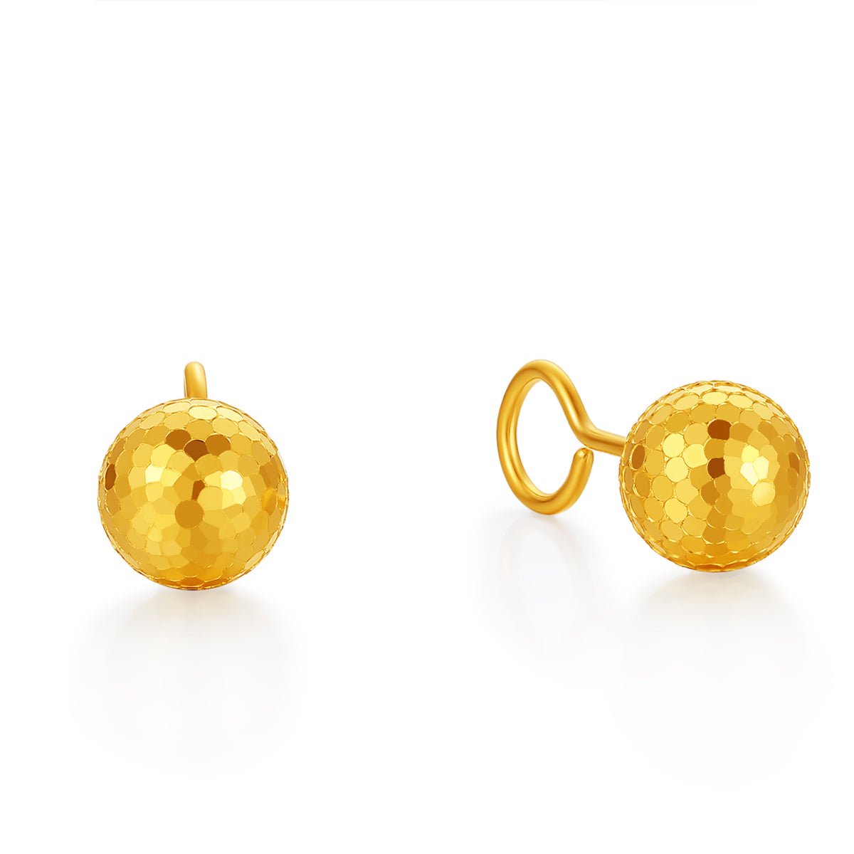 24K Solid‑Gold Disco Ball Hook Earrings