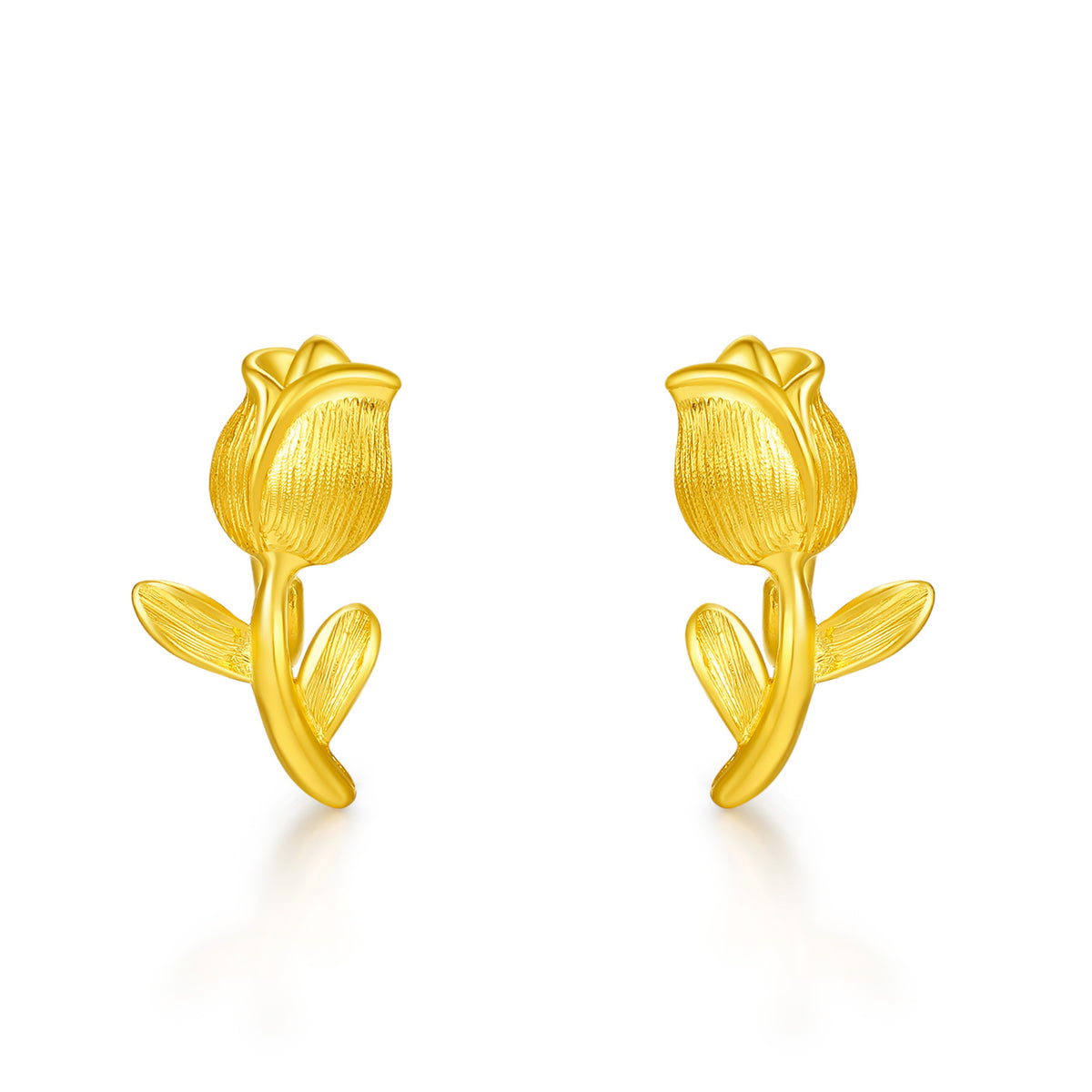 24K Gold Tulip Hook Earrings