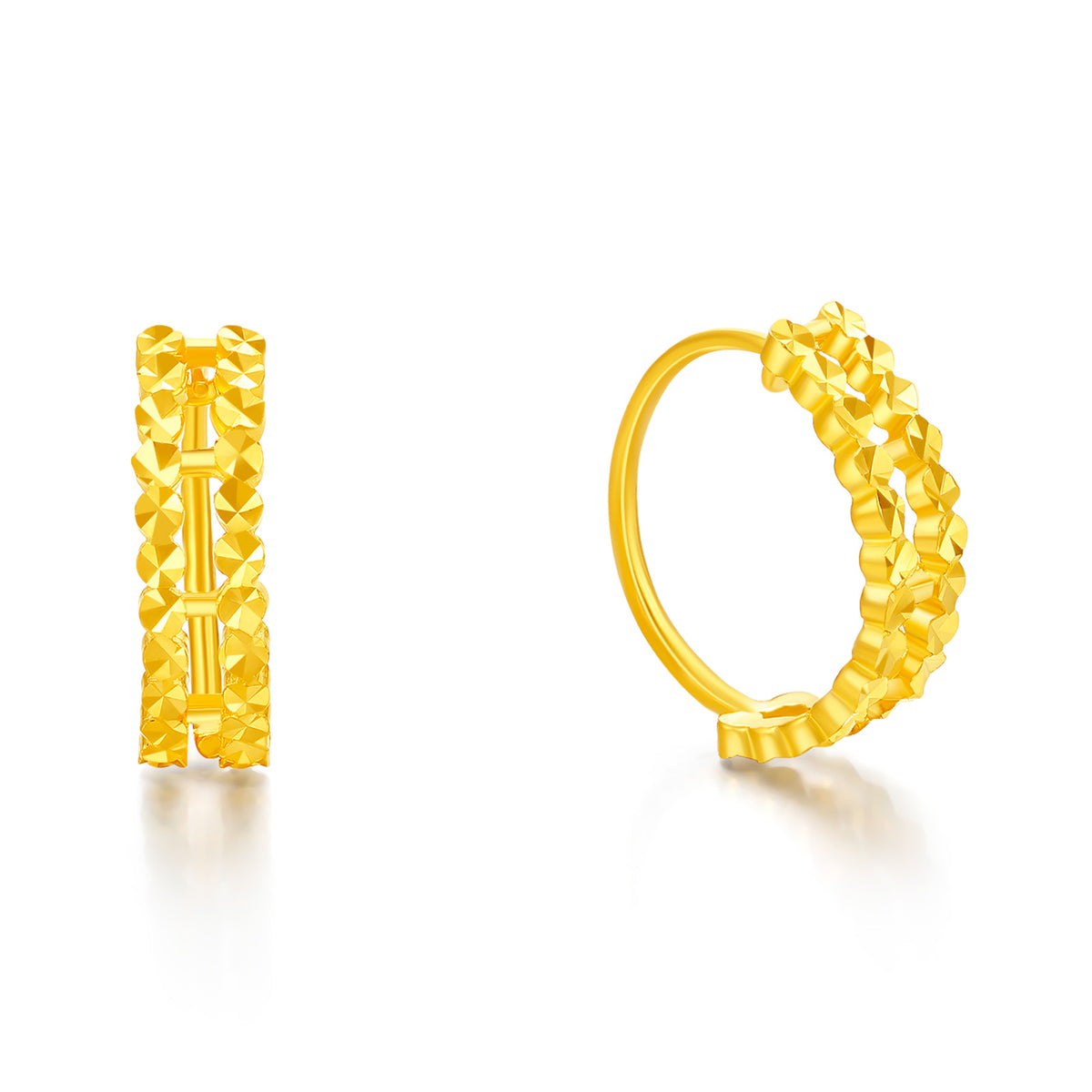 24K Gold Star‑Burst Hoop Earrings