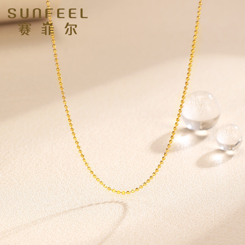 SUNFEEL's Dainty 18K Gold Beaded Geometric Clasp Necklace: An Exquisite Gift for Your Girlfriend