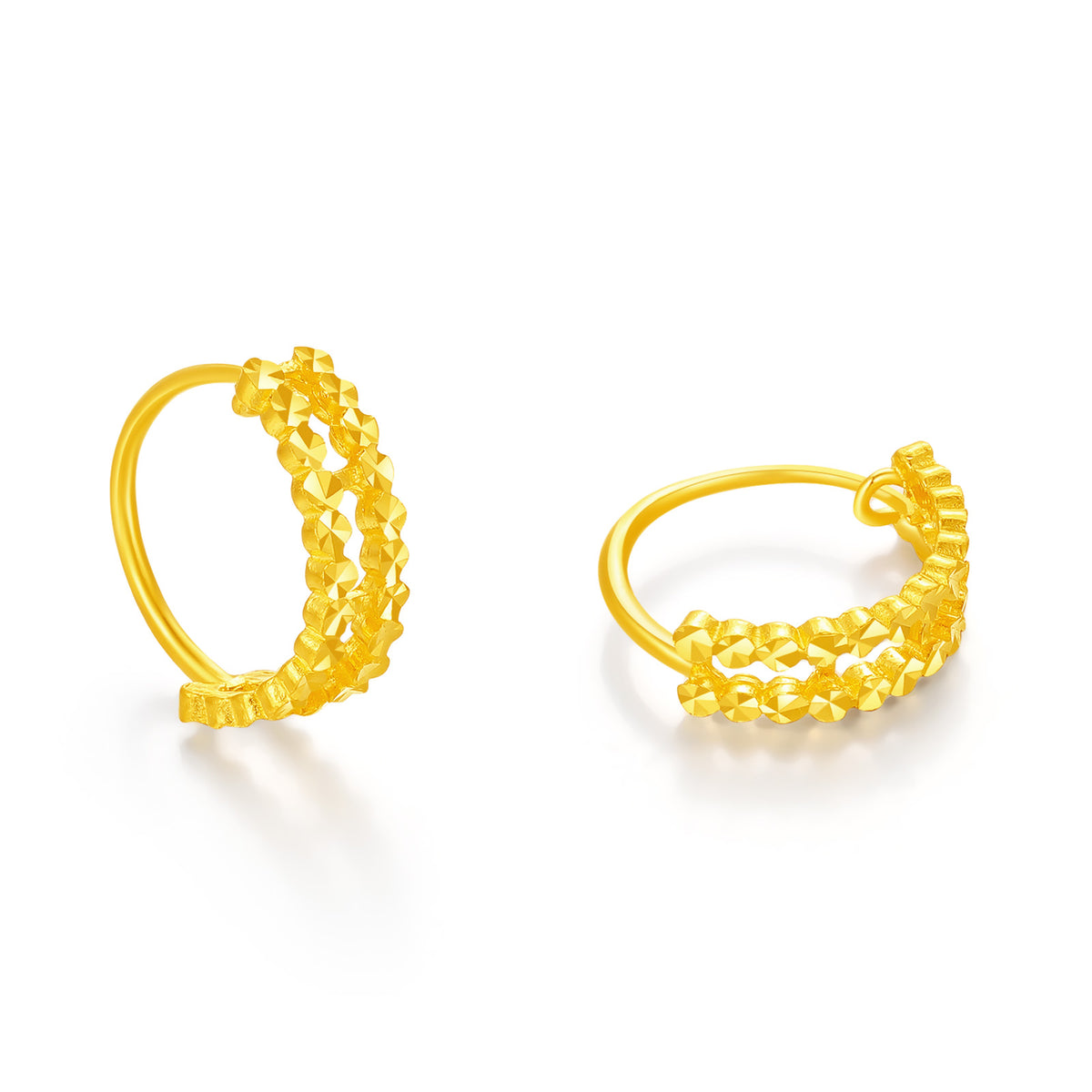 24K Gold Star‑Burst Hoop Earrings