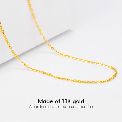 18K YELLOW GOLD O-Chain Necklace for Women,Fashion Jewelry,0.83g,17in,0.38MM,Extremely Thin Necklace for Wife Valentines Day Gift Girlfriend,Daughter Mom Mothers Day,Birthday