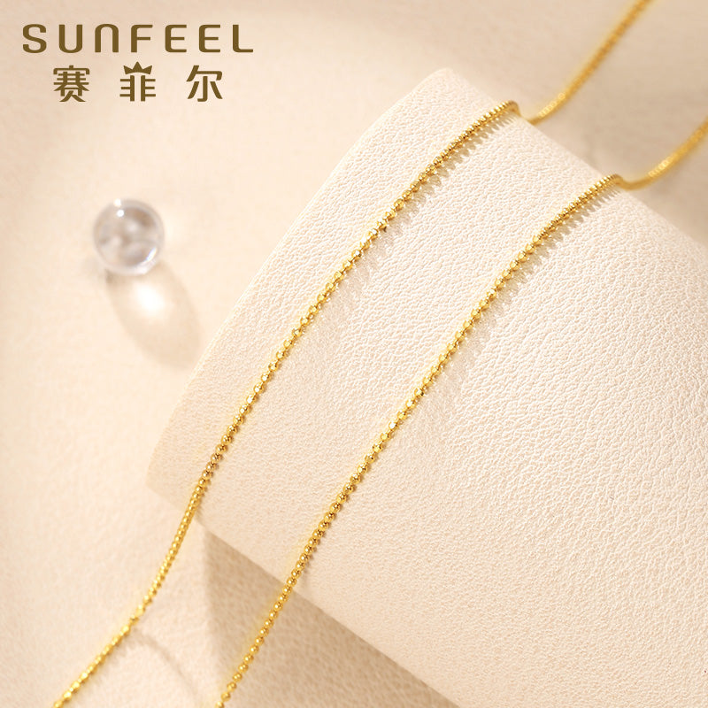 SUNFEEL's Dainty 18K Gold Beaded Geometric Clasp Necklace: An Exquisite Gift for Your Girlfriend