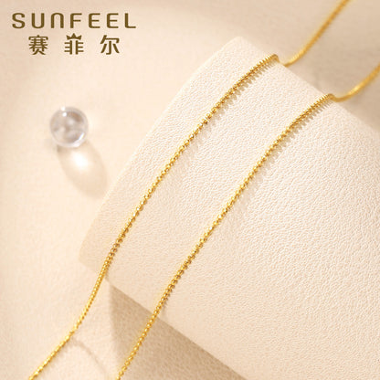 SUNFEEL's Dainty 18K Gold Beaded Geometric Clasp Necklace: An Exquisite Gift for Your Girlfriend