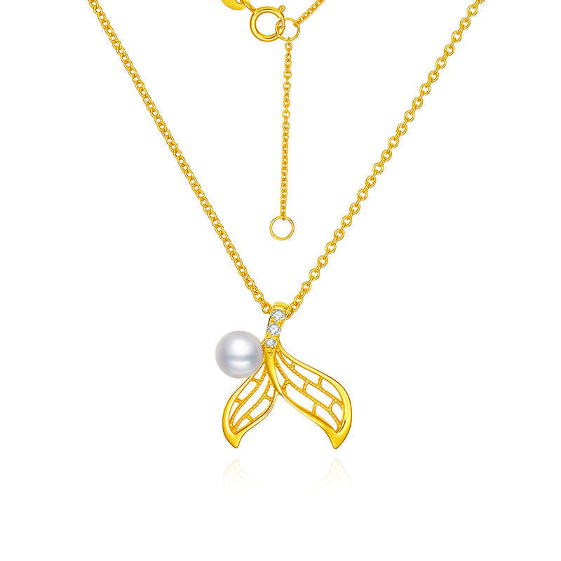 SUNFEEL's 18K Gold Mermaid Tail Pendant Necklace with Diamonds and Pearls: A Mesmerizing Gift for Your Ladylove