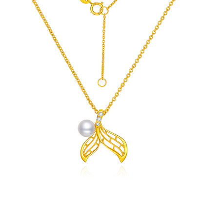 SUNFEEL's 18K Gold Mermaid Tail Pendant Necklace with Diamonds and Pearls: A Mesmerizing Gift for Your Ladylove