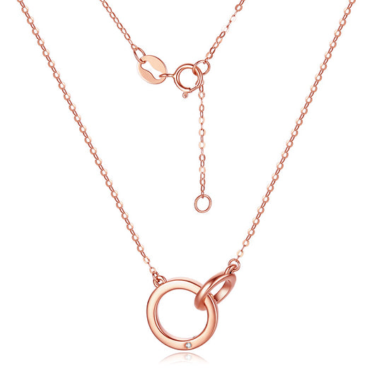 SUNFEEL's Dual Ring Diamond Pendant Necklace in 18K Gold: A Timeless Bridal Gift of Love