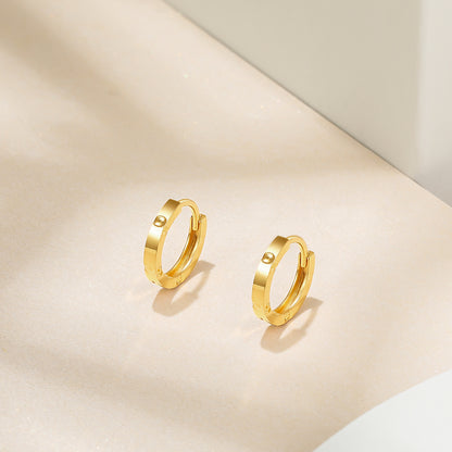 18K Gold Double Hoop Earrings for Women - Chic, Versatile, and Minimalist Design with 10mm Diameter