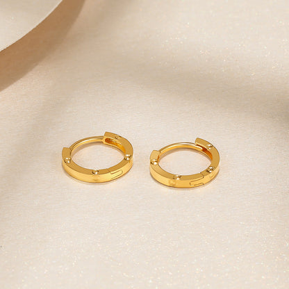 18K Gold Double Hoop Earrings for Women - Chic, Versatile, and Minimalist Design with 10mm Diameter