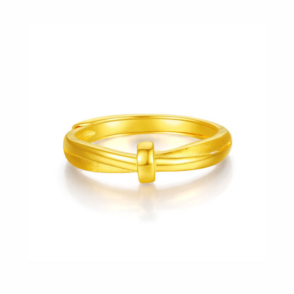 SUNFEEL 24K Gold Twisted Knot Ring Celtic Knot Ring Jewelry for Women