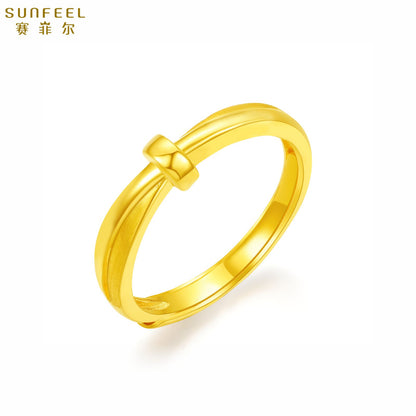 SUNFEEL 24K Gold Twisted Knot Ring Celtic Knot Ring Jewelry for Women