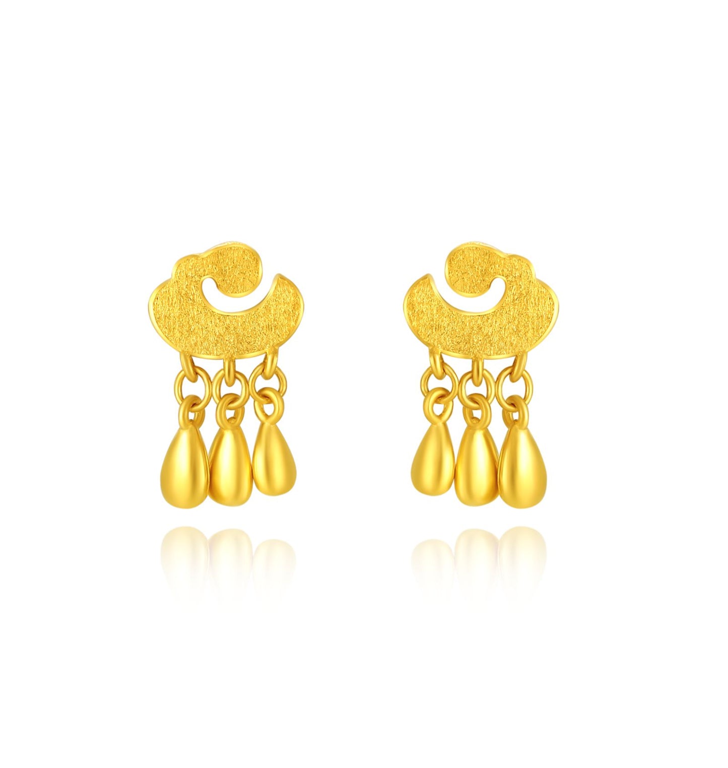 SUNFEEL 24K Gold Cloud Water Drop Earrings Dangle Tassel Stud Earrings Gold Jewelry Gift for Women