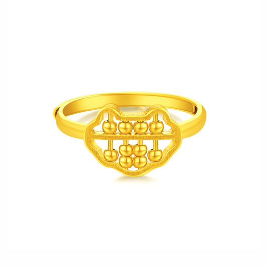 SUNFEEL 24K Gold Lucky Abacus Ring Gold Jewelry for Women