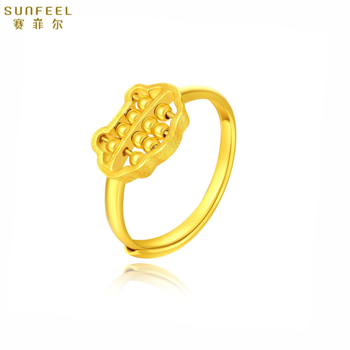 SUNFEEL 24K Gold Lucky Abacus Ring Gold Jewelry for Women