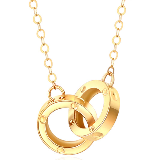 SUNFEEL's 18K Gold Double Loop Pendant Necklace - A Symbolic Statement of Fashion and Enduring Love