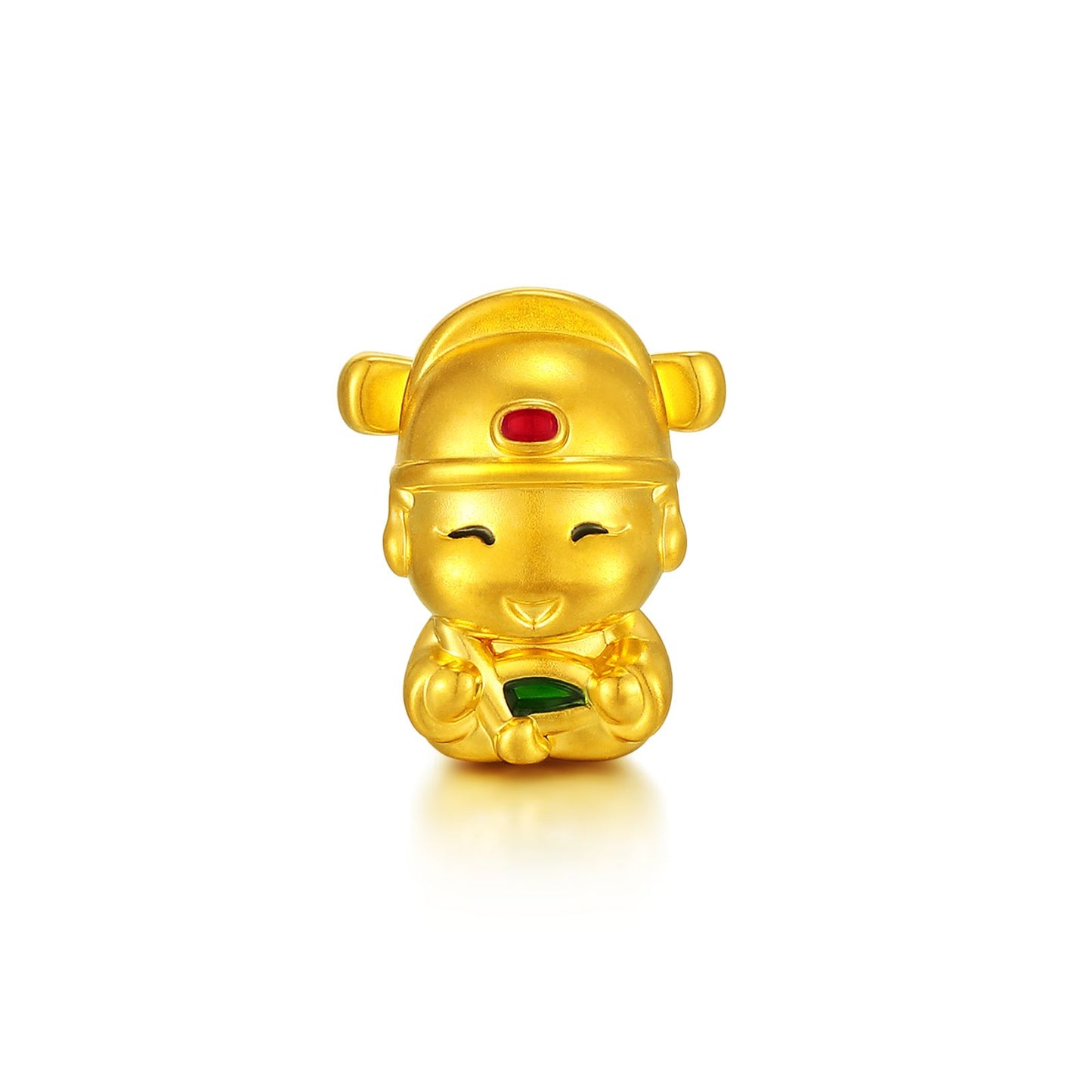 24K Gold Enamel God of Wealth Charm God of Wealth Charm Pendant for Bracelet