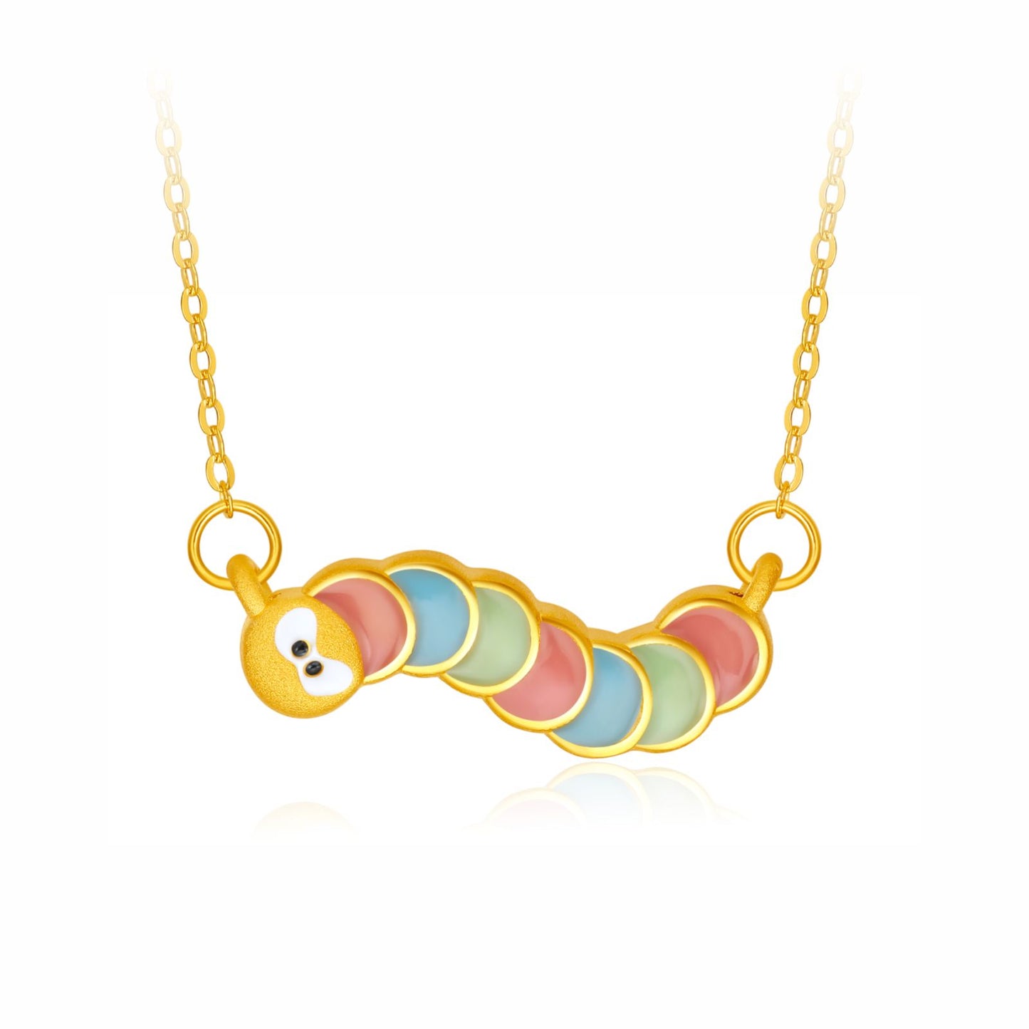 SUNFEEL Chinese Zodiac Series 24K Gold Colorful Enamel Gluttonous Snake DIY Charm Necklace