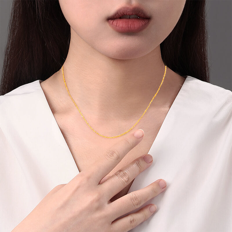 24k Gold Woven Rope Chain