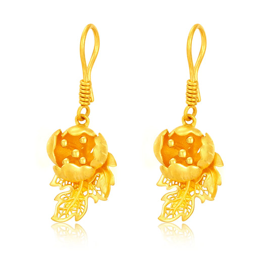 24K Gold Peony Earring