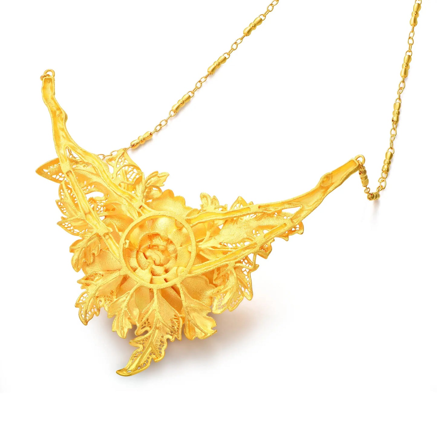 24K Gold Peony Necklace