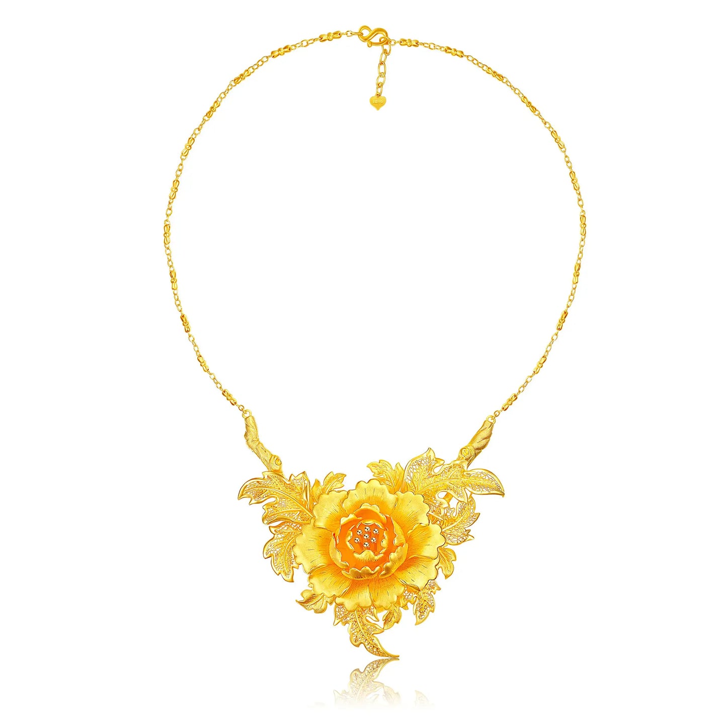 24K Gold Peony Necklace