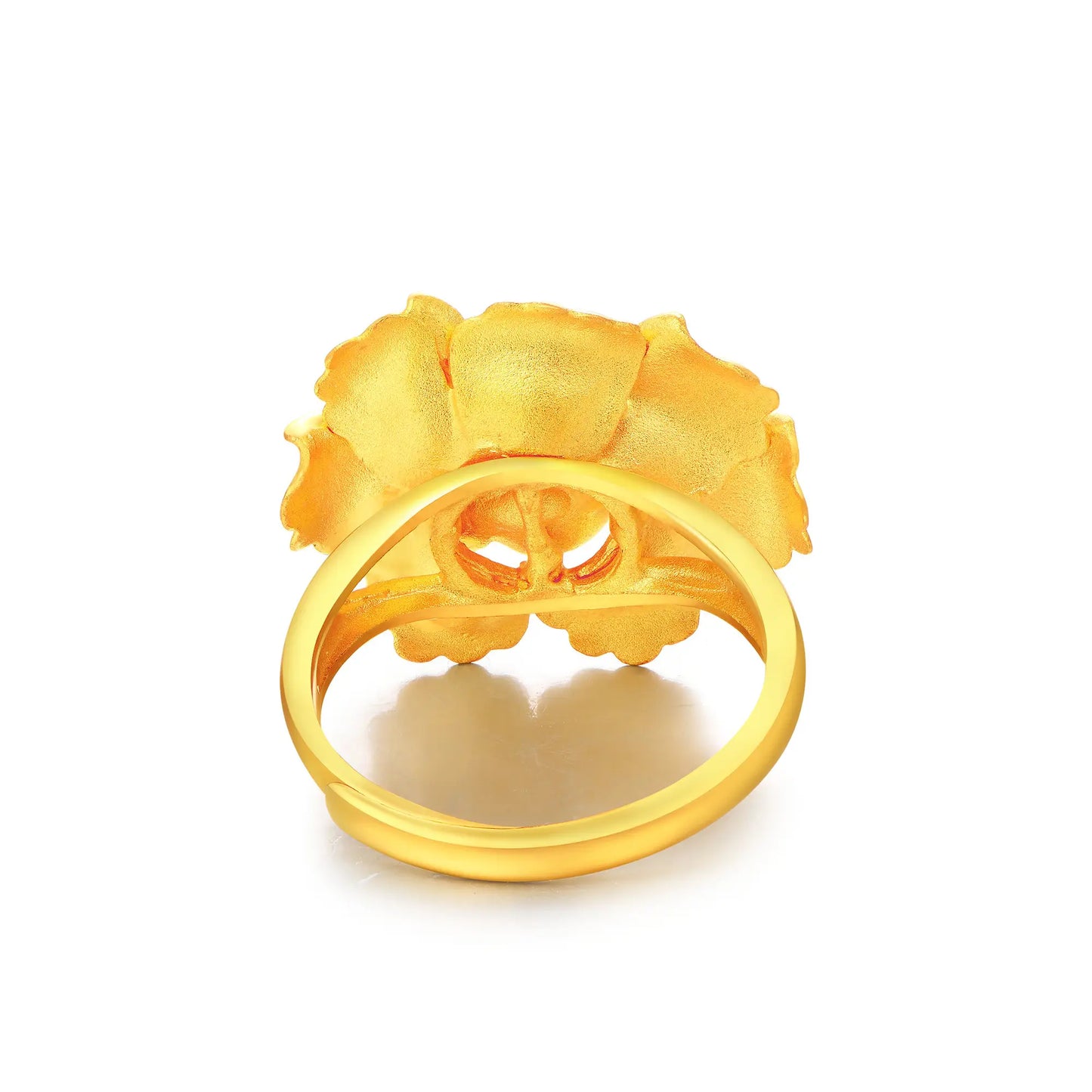 24K Gold Adjustable Peony Ring